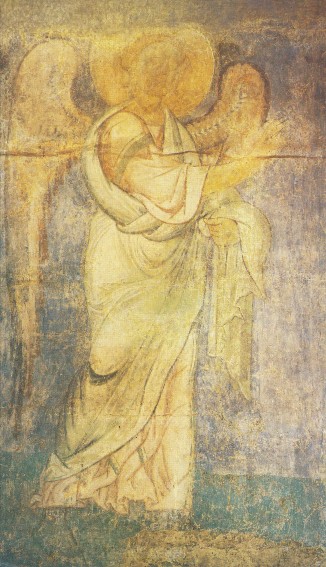 Image - Saint Michael's Golden-Domed Monastery: The Annunciation fresco (fragment) (12th century).